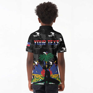 Personalized Haiti Map Camouflage Kid Polo Shirt Unique Style - African Pride