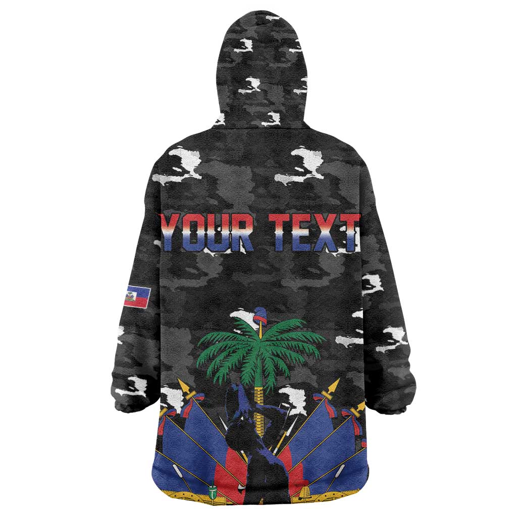Personalized Haiti Map Camouflage Kid Wearable Blanket Hoodie Unique Style - African Pride