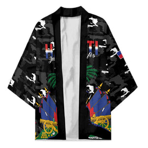 Personalized Haiti Map Camouflage Kimono Unique Style - African Pride