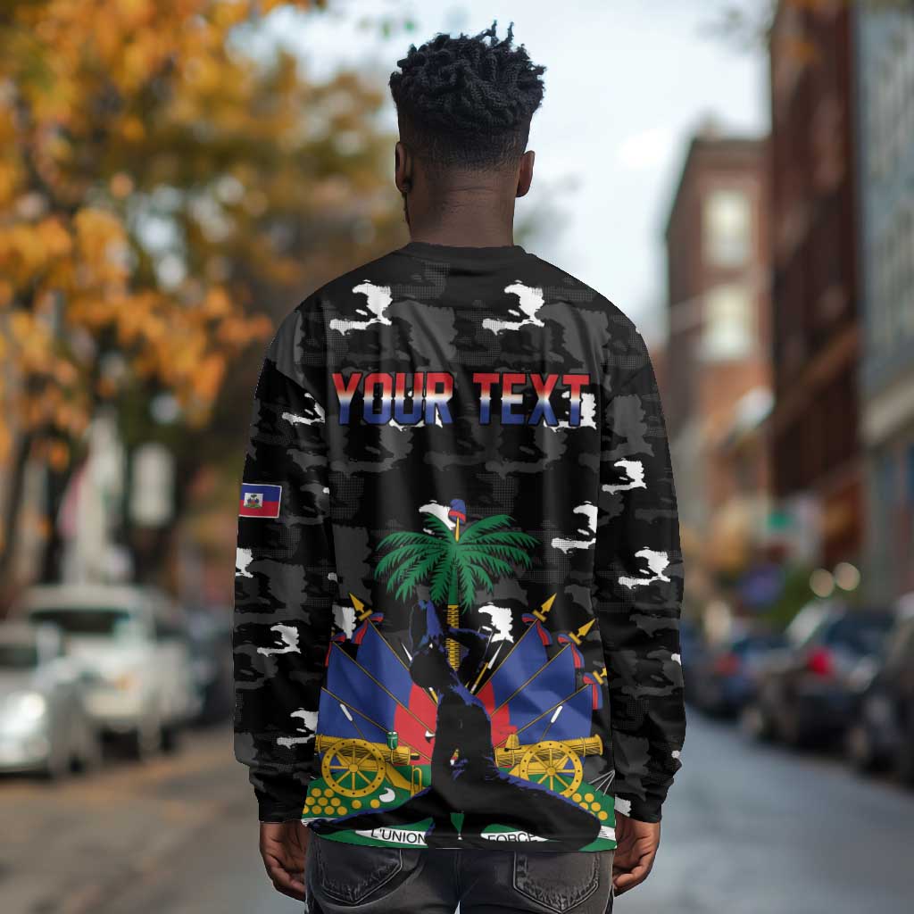 Personalized Haiti Map Camouflage Long Sleeve Shirt Unique Style - African Pride