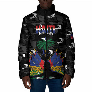 Personalized Haiti Map Camouflage Padded Jacket Unique Style - African Pride