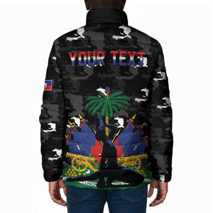 Personalized Haiti Map Camouflage Padded Jacket Unique Style - African Pride