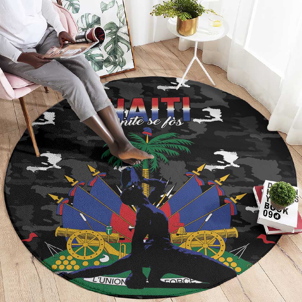Haiti Map Camouflage Round Carpet Unique Style - African Pride