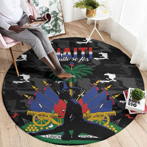 Haiti Map Camouflage Round Carpet Unique Style - African Pride