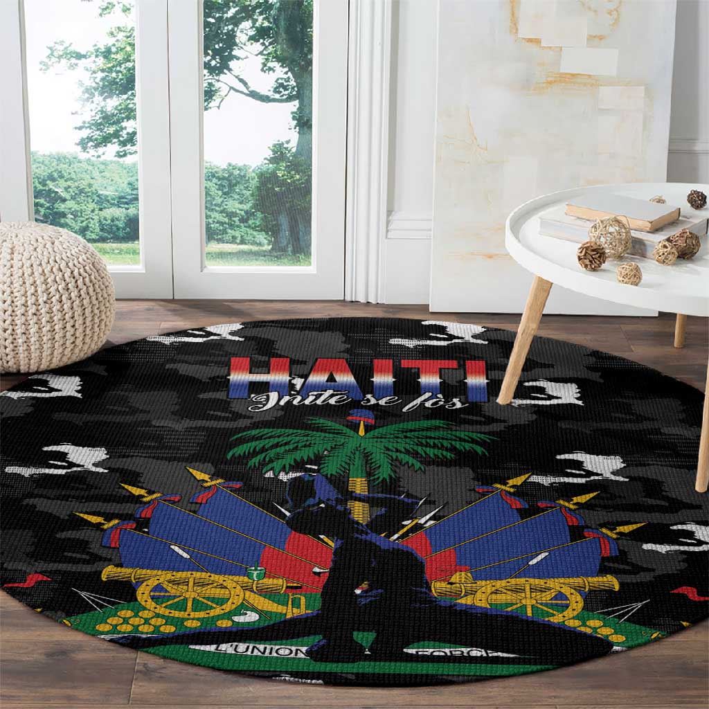 Haiti Map Camouflage Round Carpet Unique Style - African Pride