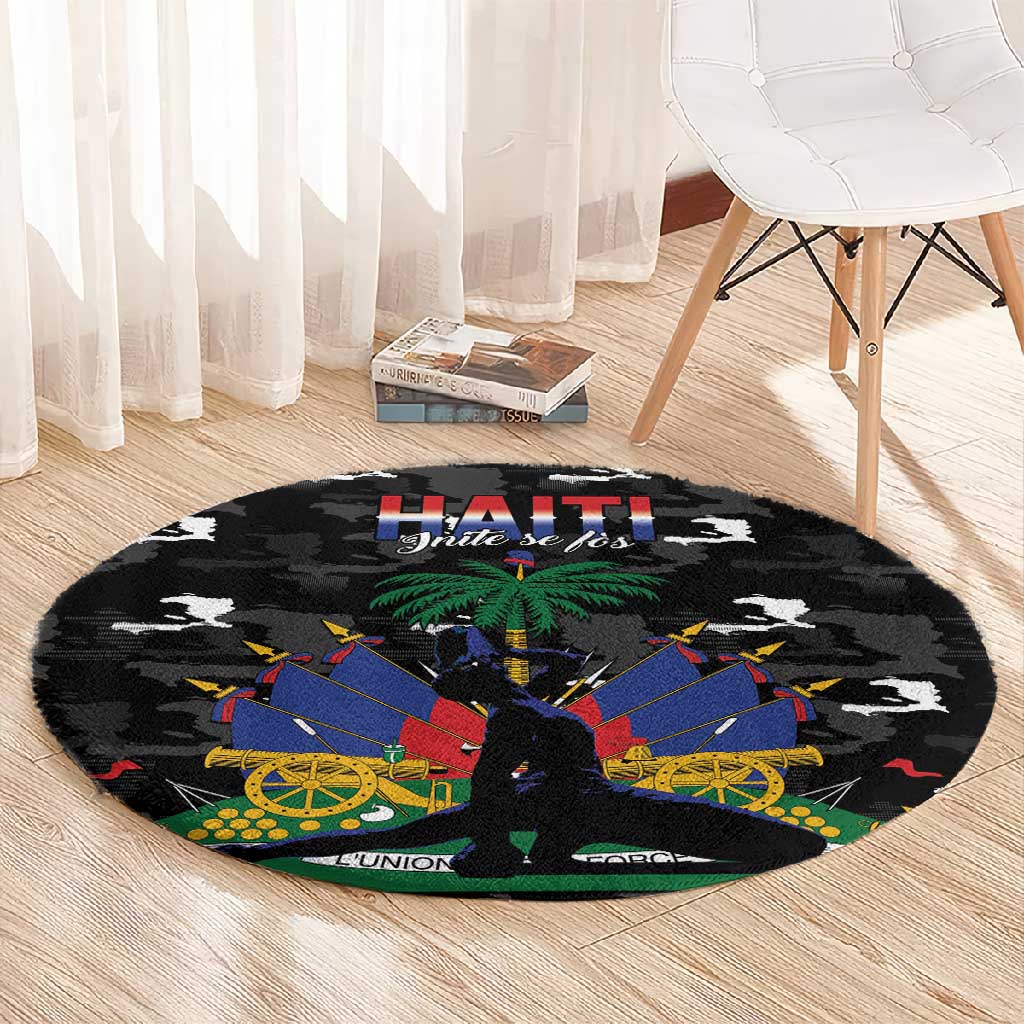 Haiti Map Camouflage Round Carpet Unique Style - African Pride