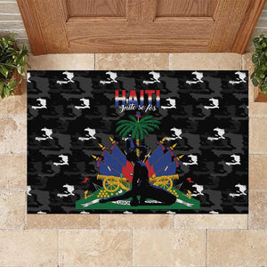 Haiti Map Camouflage Rubber Doormat Unique Style - African Pride