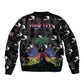 Personalized Haiti Map Camouflage Sleeve Zip Bomber Jacket Unique Style - African Pride