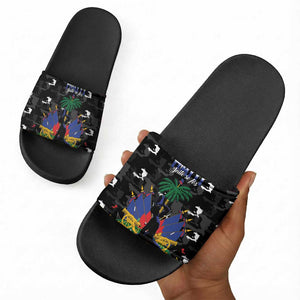 Haiti Map Camouflage Slide Sandals Unique Style - African Pride