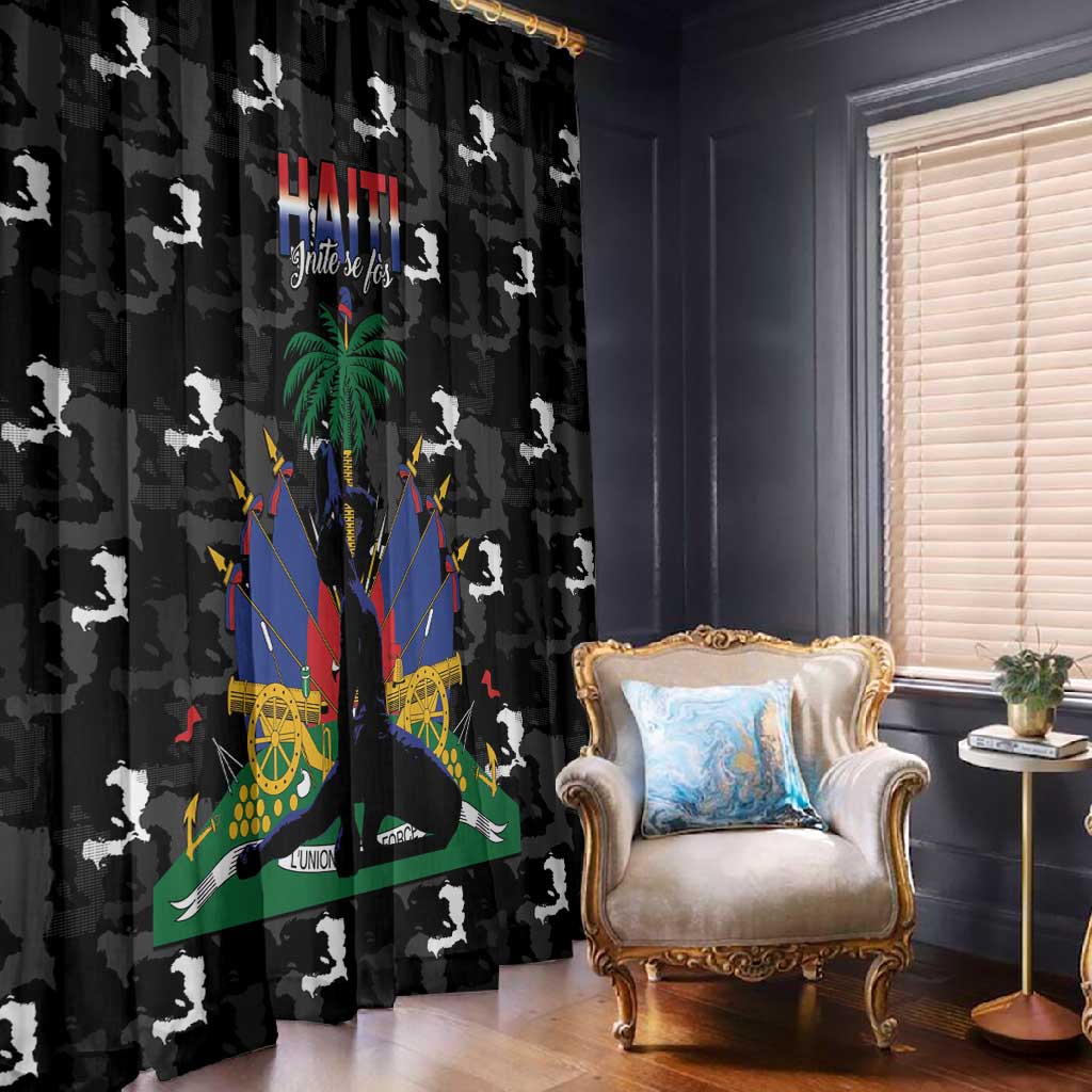 Haiti Map Camouflage Window Curtain Unique Style - African Pride
