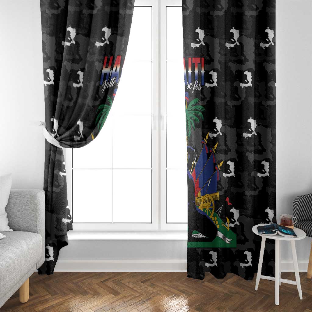 Haiti Map Camouflage Window Curtain Unique Style - African Pride