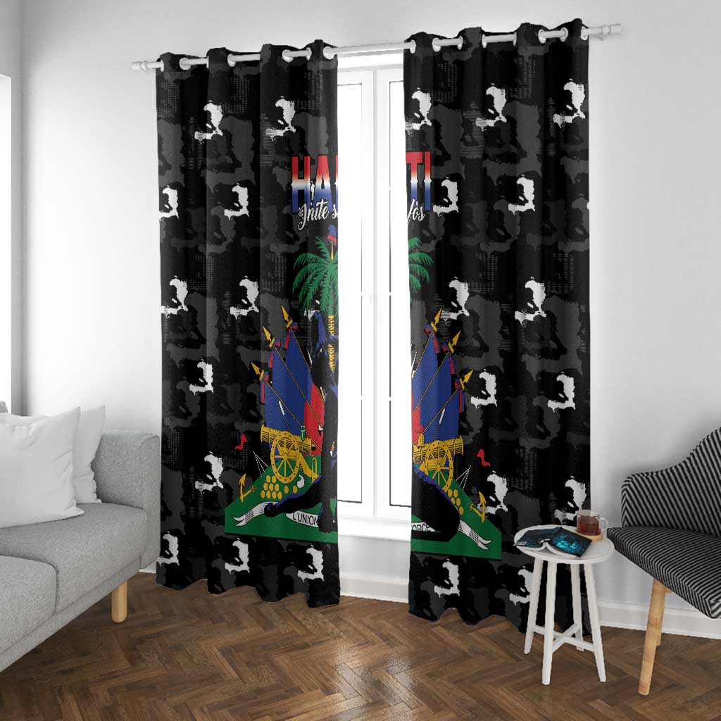 Haiti Map Camouflage Window Curtain Unique Style - African Pride