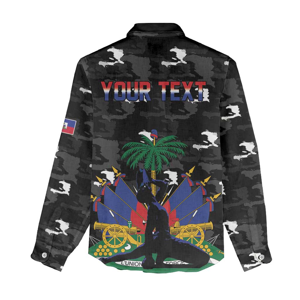 Personalized Haiti Map Camouflage Women Casual Shirt Unique Style - African Pride