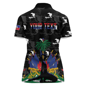 Personalized Haiti Map Camouflage Women Polo Shirt Unique Style - African Pride