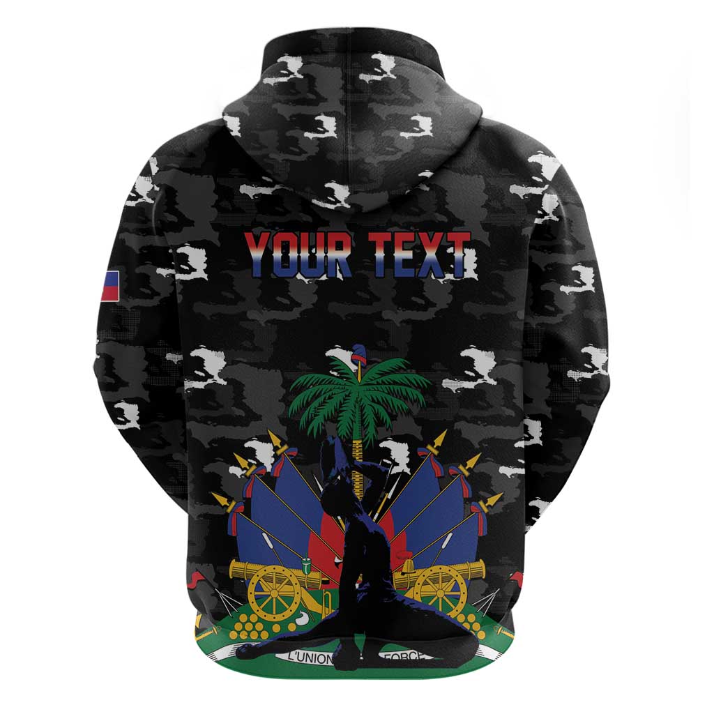 Personalized Haiti Map Camouflage Zip Hoodie Unique Style - African Pride