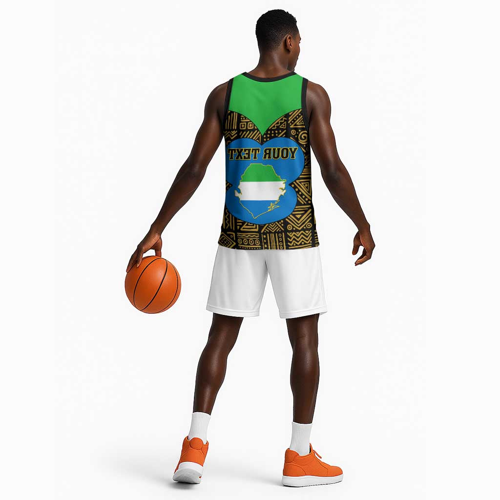 Sierra Leone Independence Day 2024 Basketball Jersey Happy 63rd Anniversary African Pattern - African Pride