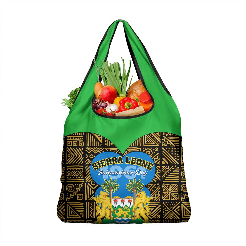 Sierra Leone Independence Day 2024 Grocery Bag Happy 63rd Anniversary African Pattern