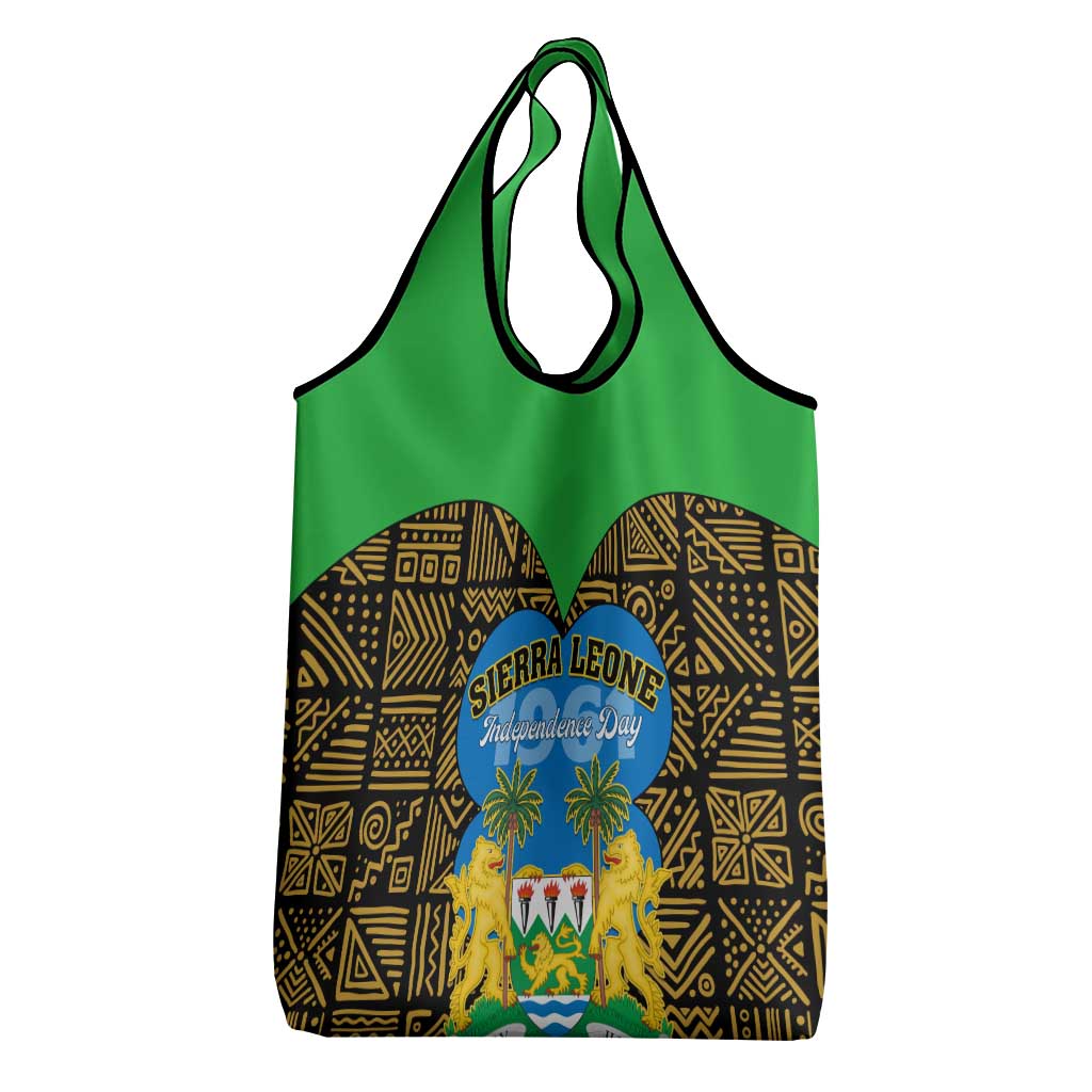 Sierra Leone Independence Day 2024 Grocery Bag Happy 63rd Anniversary African Pattern