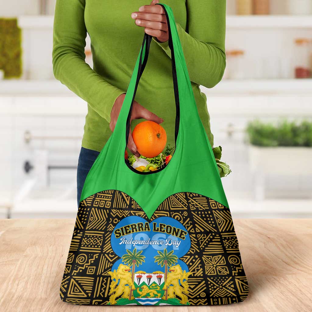 Sierra Leone Independence Day 2024 Grocery Bag Happy 63rd Anniversary African Pattern