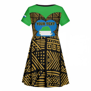 Sierra Leone Independence Day 2024 Kid Short Sleeve Dress Happy 63rd Anniversary African Pattern