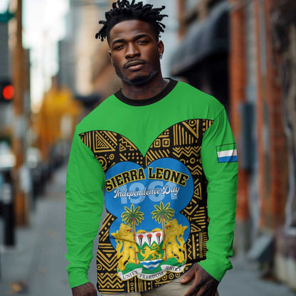 Sierra Leone Independence Day 2024 Long Sleeve Shirt Happy 63rd Anniversary African Pattern LT01