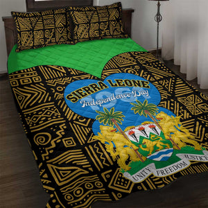 Sierra Leone Independence Day 2024 Quilt Bed Set Happy 63rd Anniversary African Pattern