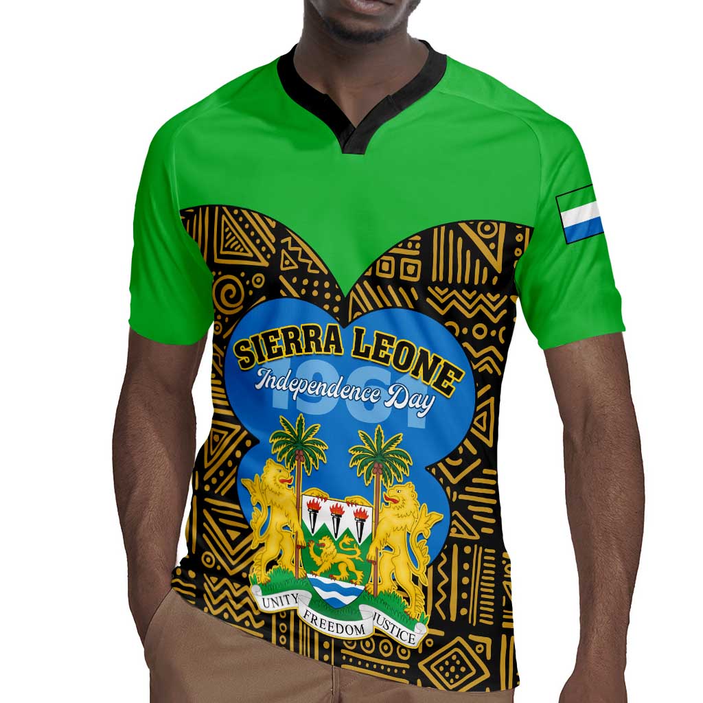 Sierra Leone Independence Day 2024 Rugby Jersey Happy 63rd Anniversary African Pattern