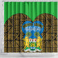 Sierra Leone Independence Day 2024 Shower Curtain Happy 63rd Anniversary African Pattern