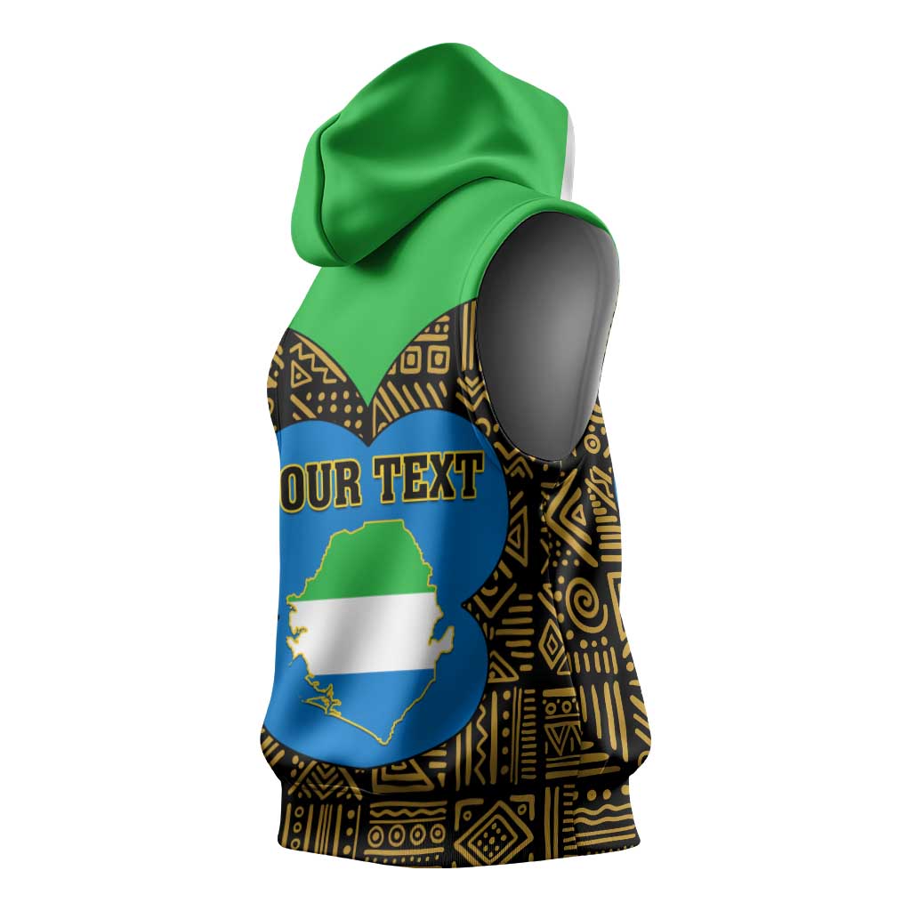 Sierra Leone Independence Day 2024 Sleeveless Hoodie Happy 63rd Anniversary African Pattern - African Pride