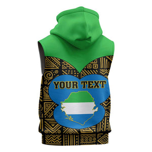 Sierra Leone Independence Day 2024 Sleeveless Zip Hoodie Happy 63rd Anniversary African Pattern - African Pride