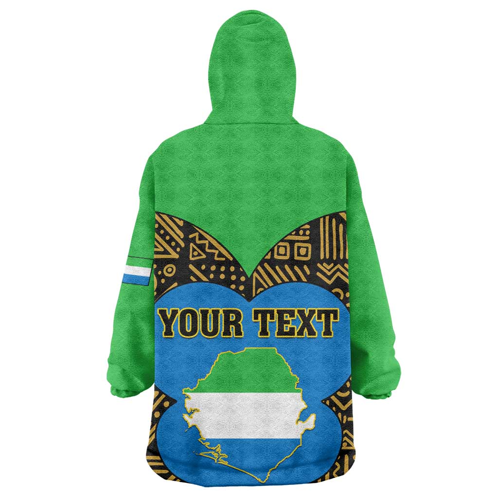 Sierra Leone Independence Day 2024 Wearable Blanket Hoodie Happy 63rd Anniversary African Pattern