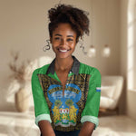Sierra Leone Independence Day 2024 Women Casual Shirt Happy 63rd Anniversary African Pattern LT01