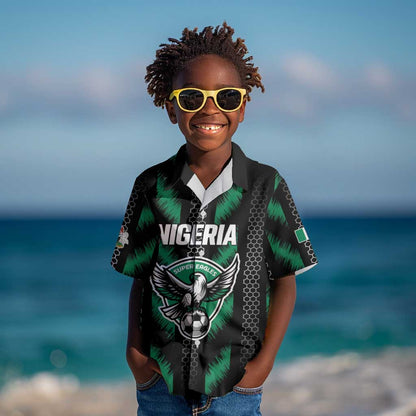 Custom Football Nigeria Kid Hawaiian Shirt Soar Super Eagles
