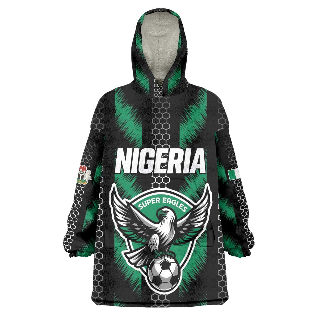 Custom Football Nigeria Kid Wearable Blanket Hoodie Soar Super Eagles