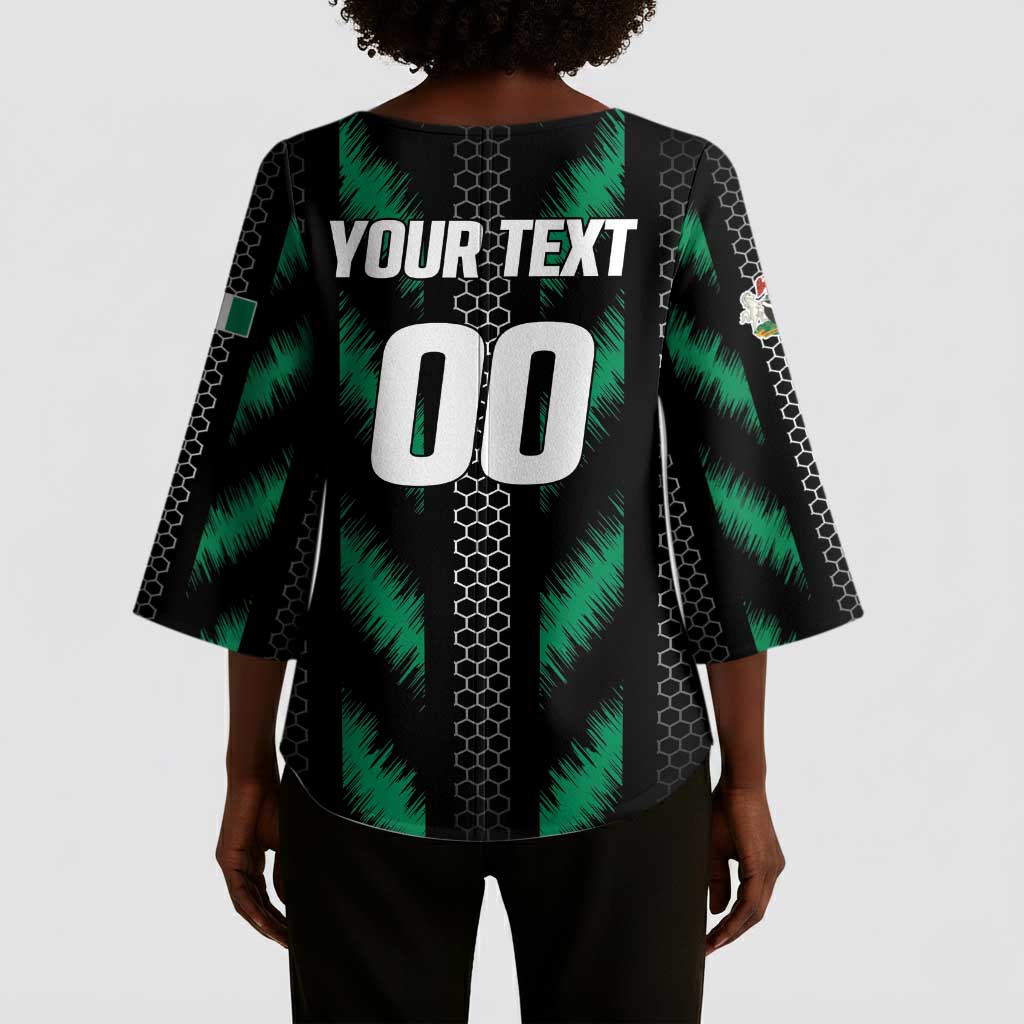 Custom Football Nigeria Kimono Sleeve Blouse Soar Super Eagles