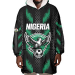 Custom Football Nigeria Wearable Blanket Hoodie Soar Super Eagles