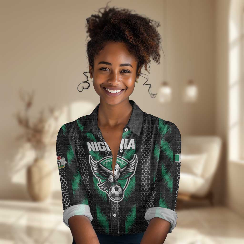 Custom Football Nigeria Women Casual Shirt Soar Super Eagles