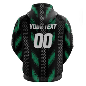 Custom Football Nigeria Zip Hoodie Soar Super Eagles
