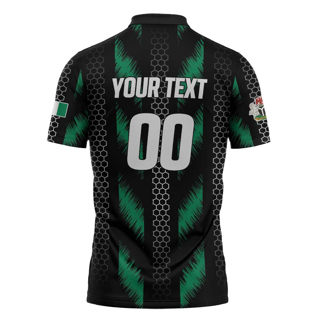 Custom Football Nigeria Zipper Polo Shirt Soar Super Eagles