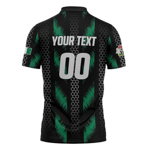 Custom Football Nigeria Zipper Polo Shirt Soar Super Eagles