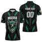 Custom Football Nigeria Zipper Polo Shirt Soar Super Eagles