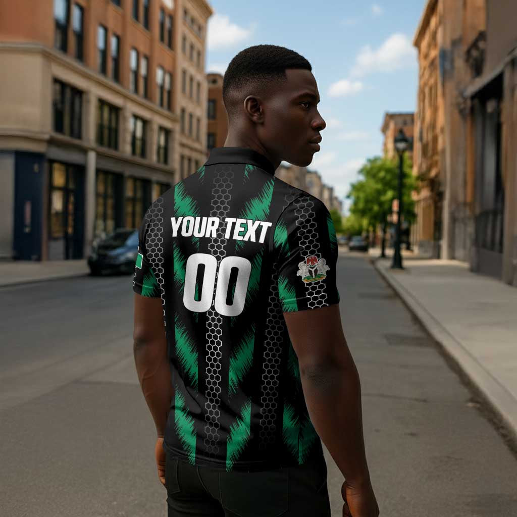 Custom Football Nigeria Zipper Polo Shirt Soar Super Eagles