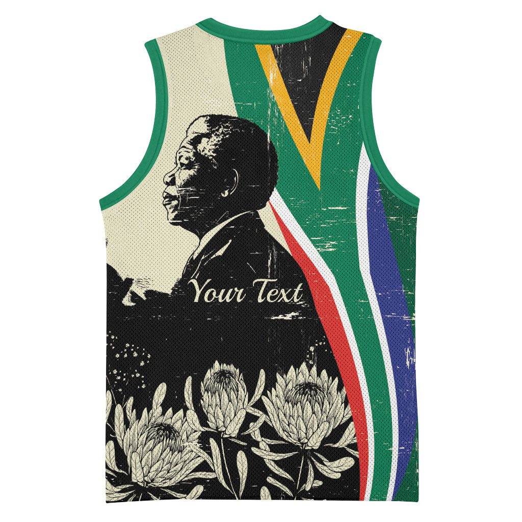 Personalized Nelson Mandela Day Basketball Jersey South Africa Vintage Stylized