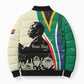 Personalized Nelson Mandela Day Bomber Puffer Jacket South Africa Vintage Stylized