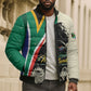 Personalized Nelson Mandela Day Bomber Puffer Jacket South Africa Vintage Stylized