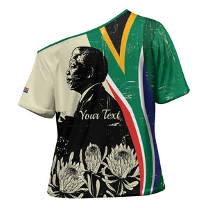 Personalized Nelson Mandela Day Cross Shoulder Shirt South Africa Vintage Stylized
