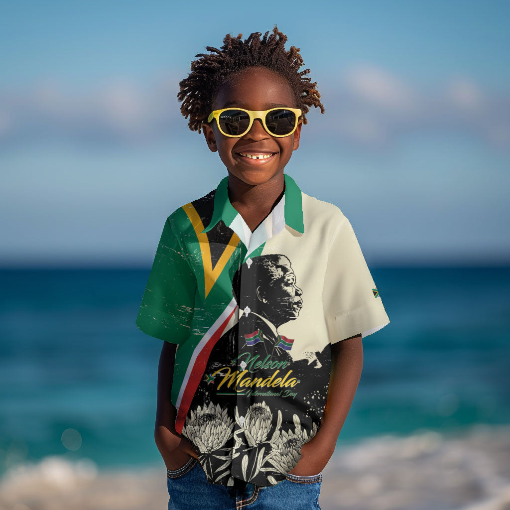 Personalized Nelson Mandela Day Kid Hawaiian Shirt South Africa Vintage Stylized