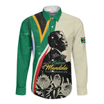 Personalized Nelson Mandela Day Long Sleeve Button Shirt South Africa Vintage Stylized