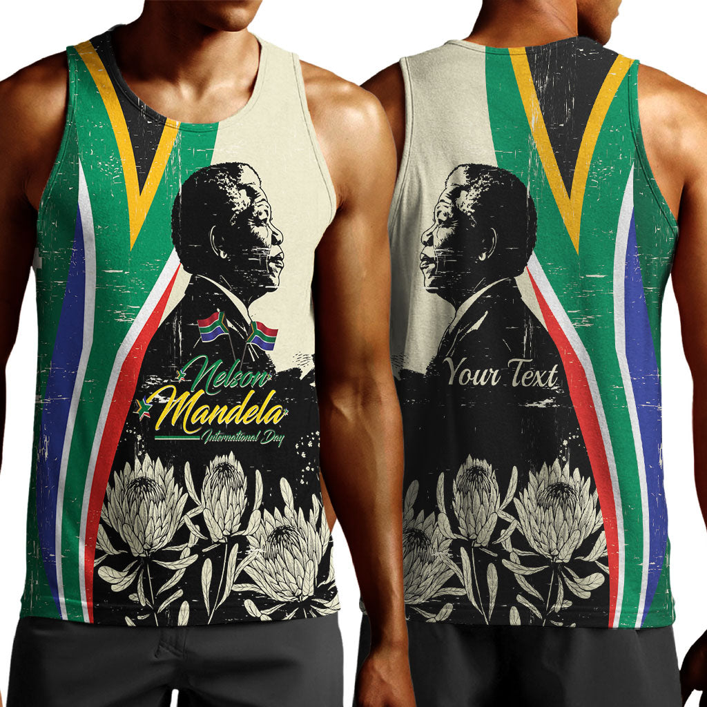 Personalized Nelson Mandela Day Men Tank Top South Africa Vintage Stylized