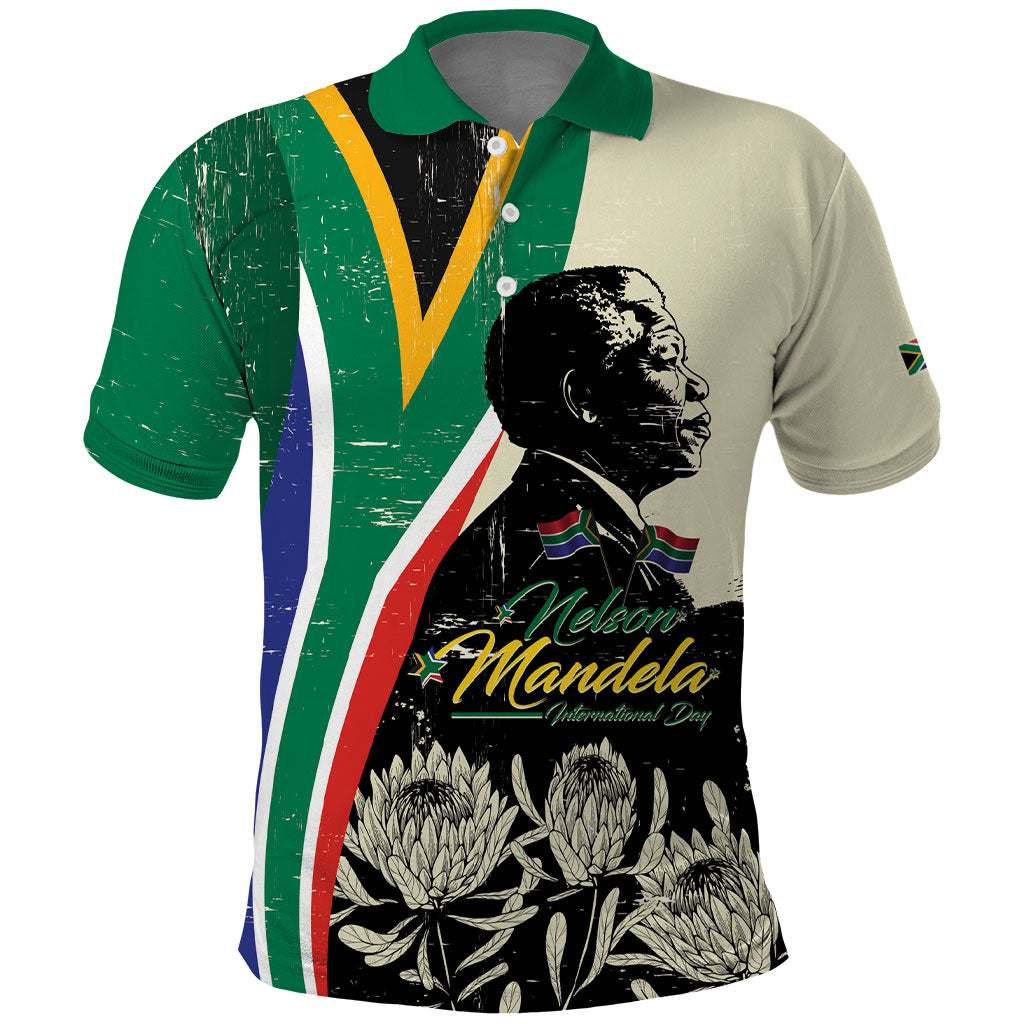 Personalized Nelson Mandela Day Polo Shirt South Africa Vintage Stylized